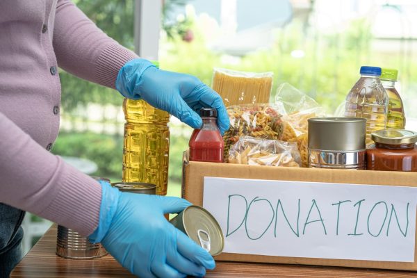 Donation box food support help for poor people in the world